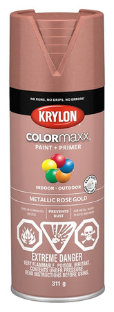 Krylon 455930007 Metallic Spray Paint, Metallic, Rose Gold, 12 oz, Can